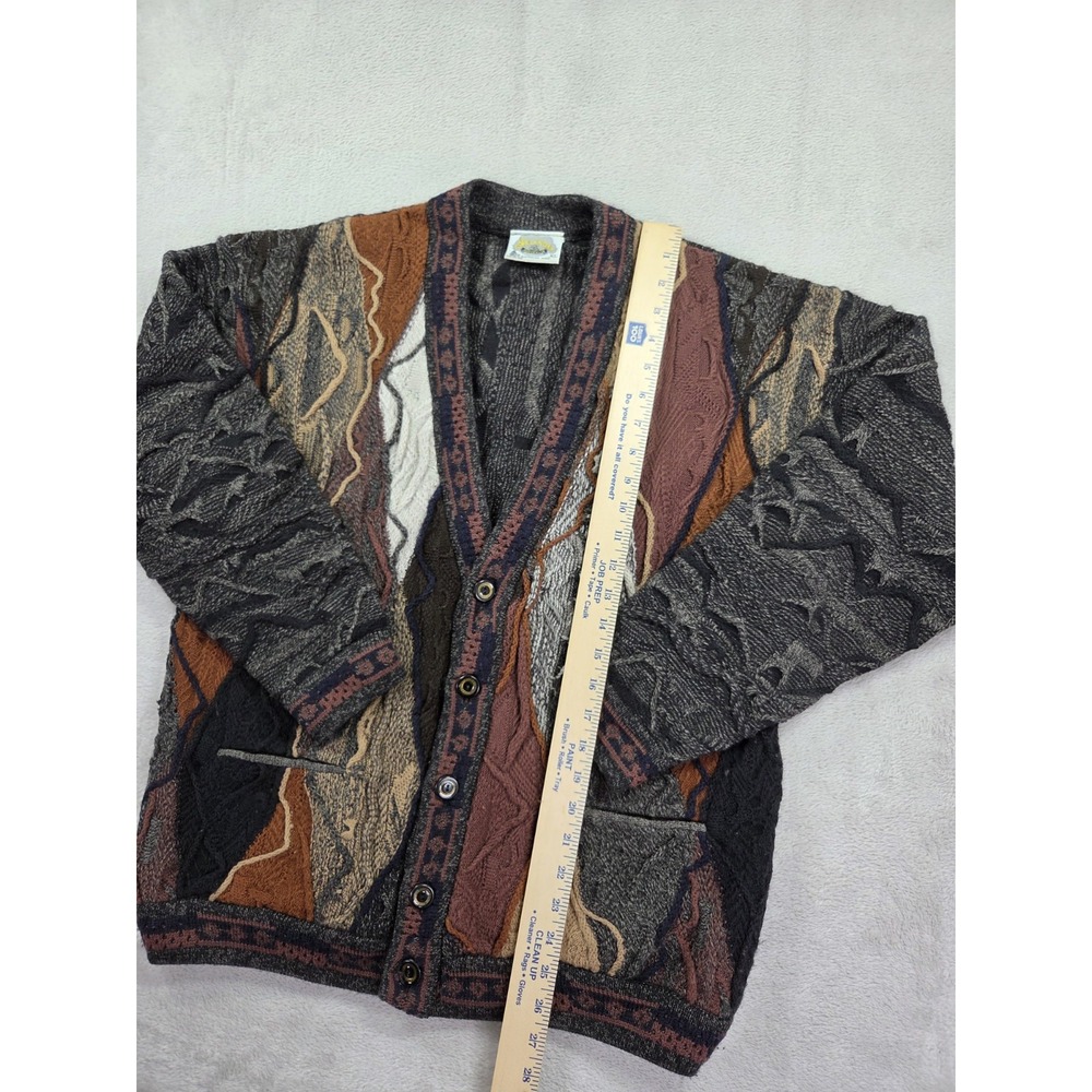Aklanda Sweater Mens XL Wool Coogi Style Cardigan 3D‎ Knit - Picture 6 of 8